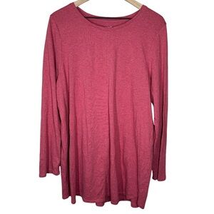 Pure Jill XL Shirttail Tunic Crew Neck Long Sleeve Pima Cotton Essential Basic